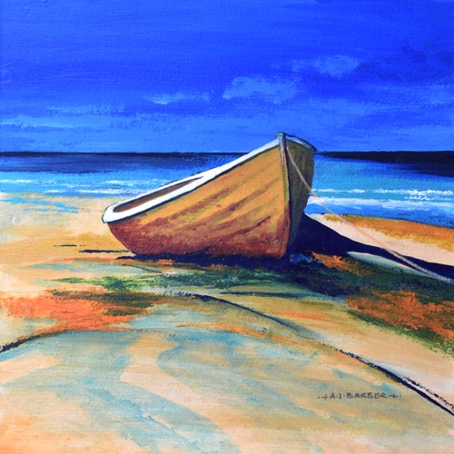 Beached Boat
12" x 12"
Acrylic
Mounted and framed to 18" x 18"
£595